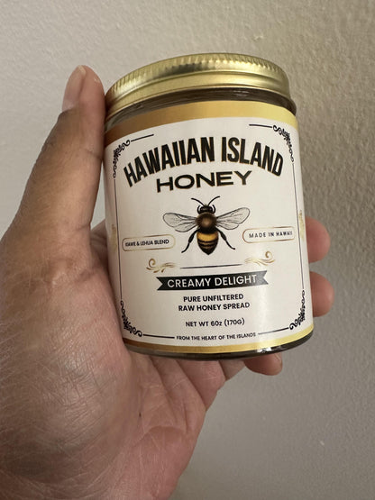 Hawaiian Island Honey Creamy Delight – Ultra Rare Kiawe Honey, Exclusively from Hawaii – 100% Raw, Unfiltered, Naturally Smooth & Spreadable – 6 oz Glass Jar - $34.99 Plus S/H